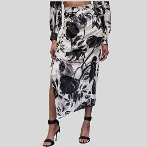 ALLSAINTS Carla Jackie Floral Ruched Skirt NWT Size 8